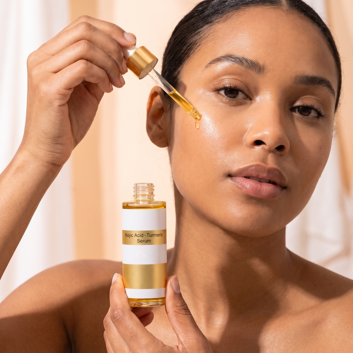 Applying skincare to the face